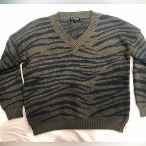 Green and Blue Tiger-Striped Sweater